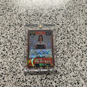 STICKERS Caitlin Clark Auto Rookie Prizm Silver Cracked Ice Indiana Fever Holder